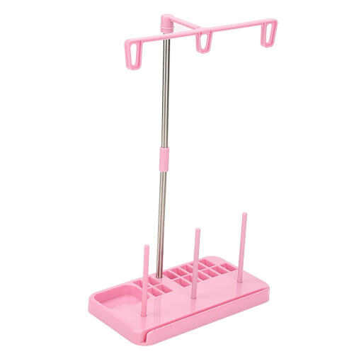 Thread Spool Holder with Tangle Guide, Compact Sewing Thread Organizer Rack for 3 Spools and 15 Bobbins 2