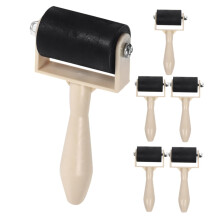 6pcs Printmaking Roller Ink Brayer Set for Block Printing Crafts with Smooth Ink Application and Easy Grip
