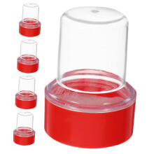 Stamp Storage Box Set of 5, Round Plastic Ink Pad Organizer for Office Seals, Durable and Compact Design