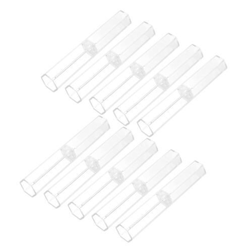 10pcs Hexagonal Pen Display Case Clear Acrylic Pen Storage Box for Desk and Collection