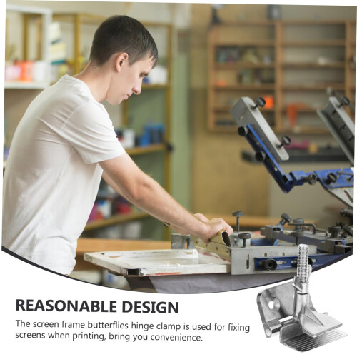 Screen Printing Hinge Clamp with Accurate Frame Alignment, Durable Silver Galvanized DIY Silk Screen Clamp 1