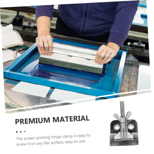 Screen Printing Hinge Clamp with Accurate Frame Alignment, Durable Silver Galvanized DIY Silk Screen Clamp 2