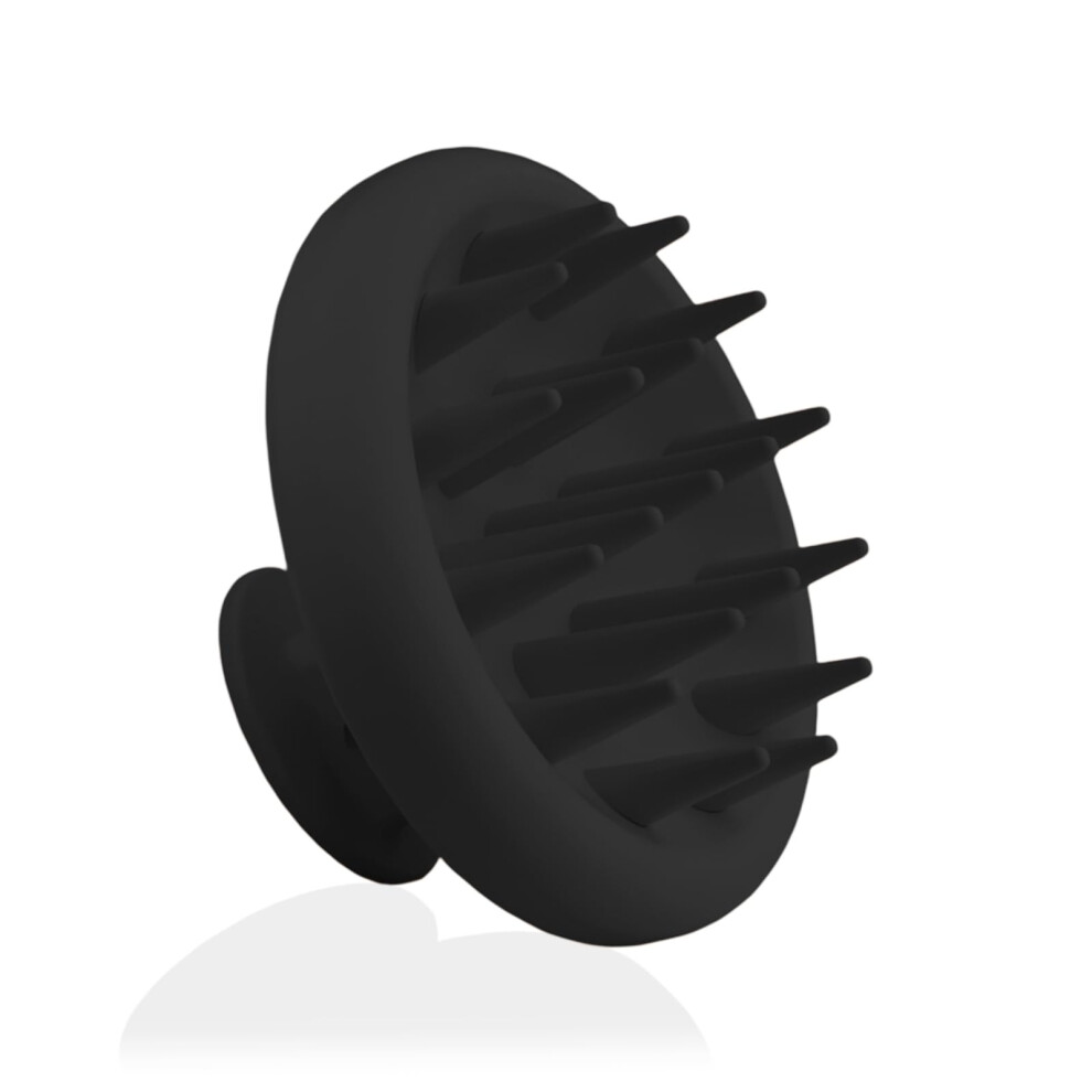 Black Silicone Scalp Massager Shampoo Brush For Hair Growth And Dandruff Removal,