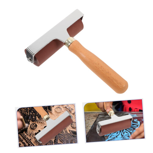 Printmaking Roller with Comfort Grip for Even Ink Coverage, Handheld Ink Applicator for Crafts 2