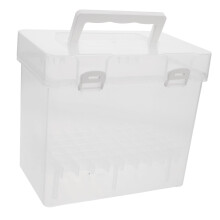 Marker Storage Organizer with Secure Slot Design, Transparent Easy View, Portable Carry Handle for Art Supplies
