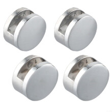 Mirror Mounting Clips NoDrill Easy Install Zinc Alloy Chrome Holder Clamps with Soft Pad for Bathroom Glass Mirrors, 4 Pack