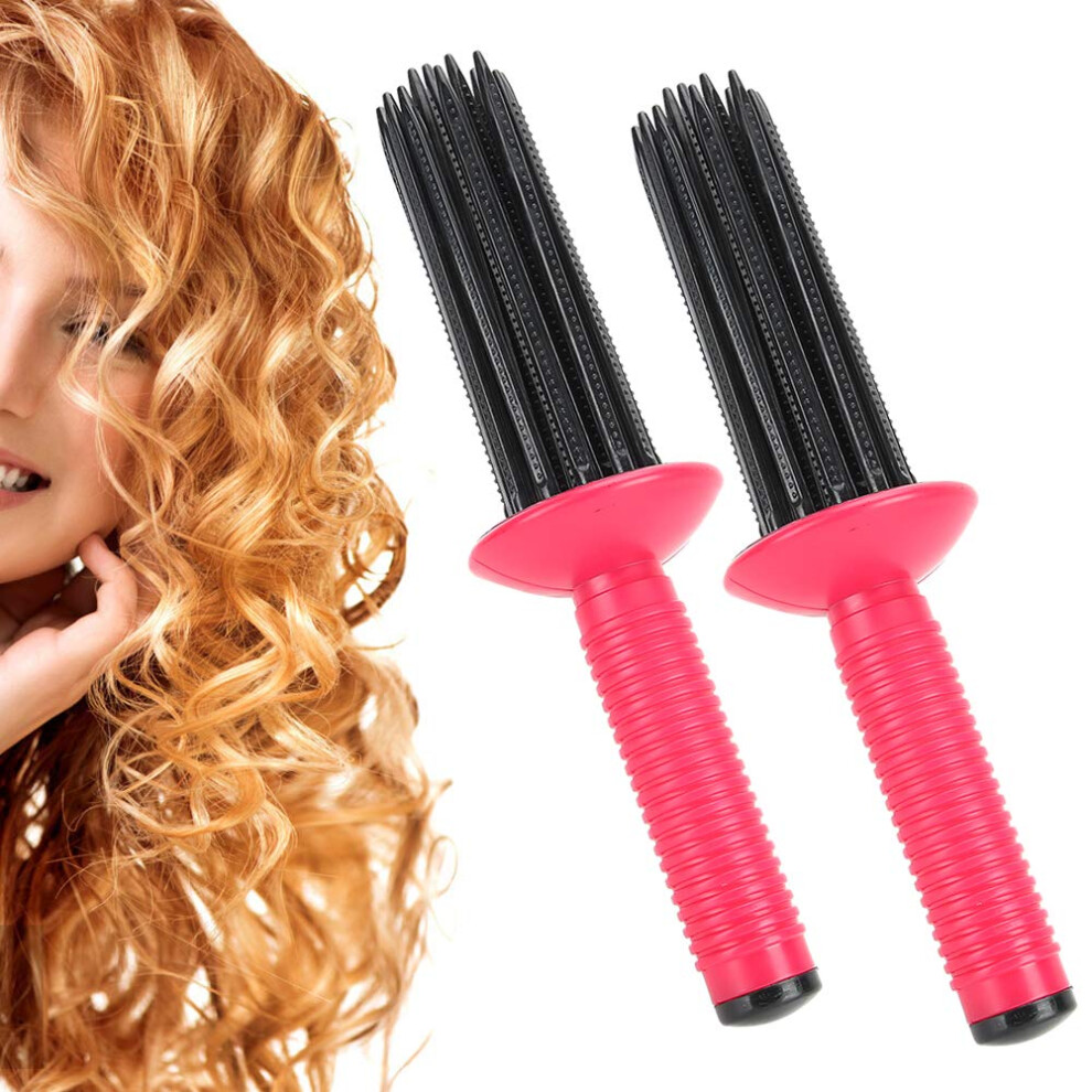 2PCS Hair Curlers for Long Hair, NonSlip Curling Wand with 17Teeth Comb Resin Rollers