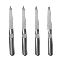 4PCS Stainless Steel Nail File Set for Precision Nail Shaping, Durable Washable Metal Files for Home and Salon Use