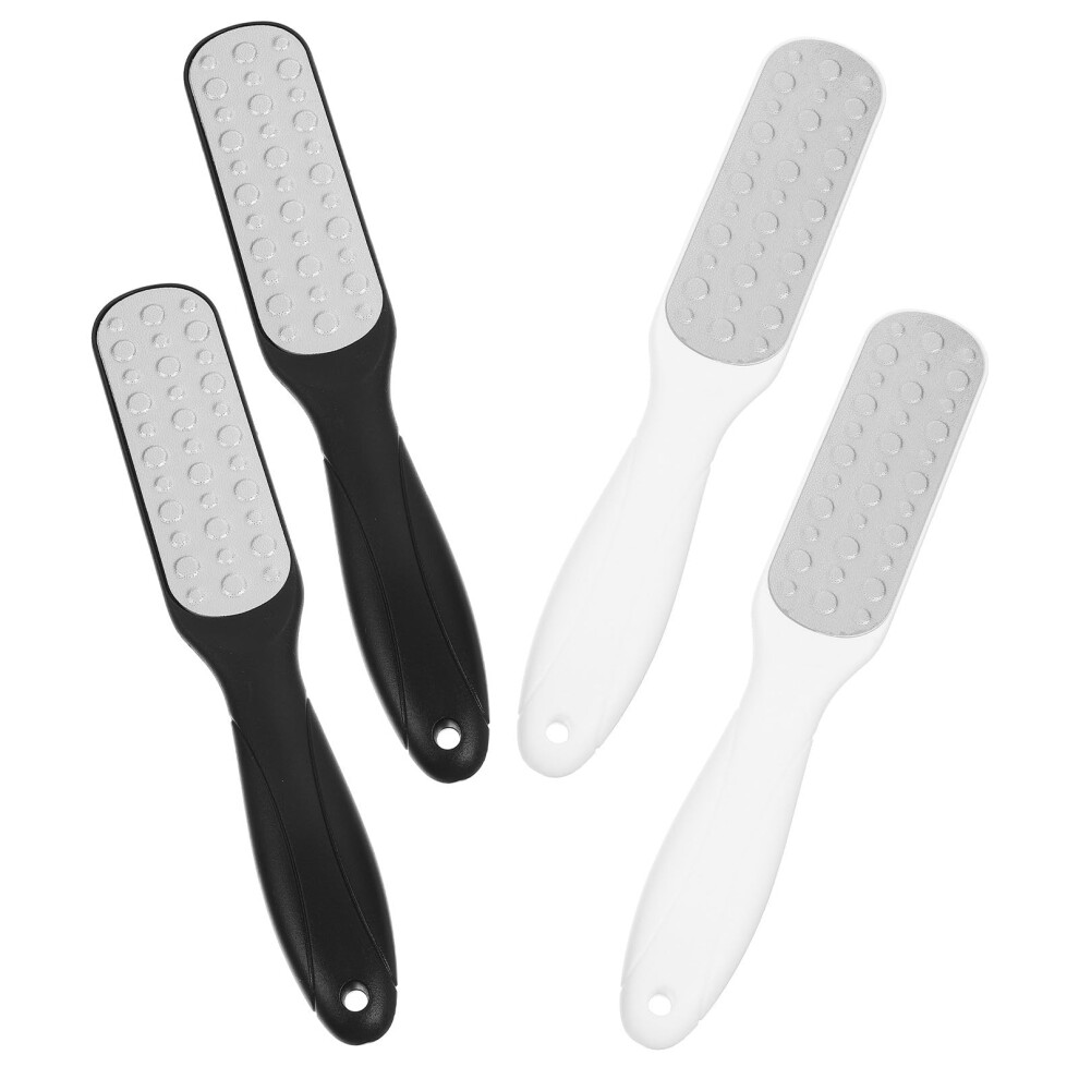 4Pcs DualSided Foot File Pedicure Foot Scrubber with Ergonomic Handle Stainless Steel Rasp for Callus Removal and Smooth Skin