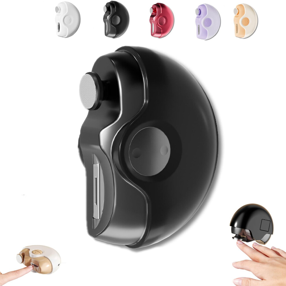 Black Electric Nail Clipper With Dual Speed Usb Rechargeable Design And Nail Storage Â