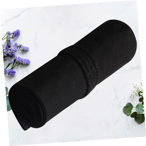 Large Capacity Canvas Pencil Case Roll for Artists, Double Layer MultiSlot Organizer for Brushes and Markers 1