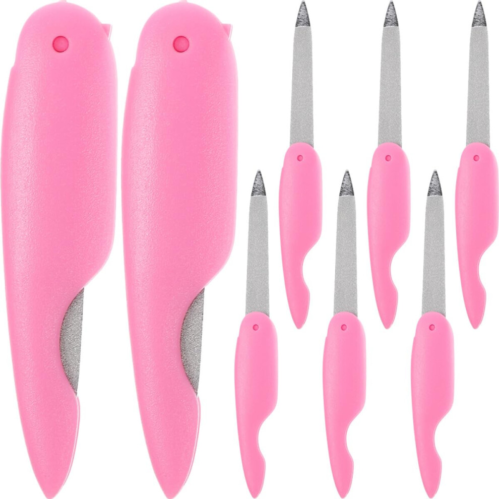 8pcs Nail File Set Foldable Metal DoubleSided Emery Boards for Manicure Pedicure Salon Home