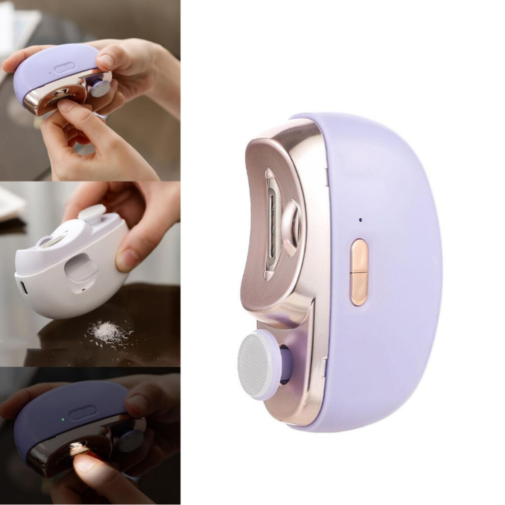 Electric Nail Clippers for Seniors with LED Light, 3in1 Automatic Trimmer and File for Thick Toenails
