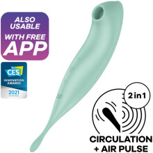 SATISFYER - TWIRLING PRO+ AIR PULSE STIMULATOR & VIBRATOR APP RED VERDE