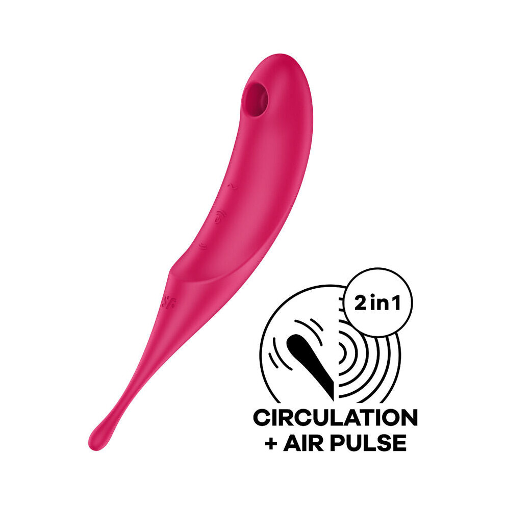 Satisfyer Air Pulse Red Satisfyer - Twirling Pro Air Pulse Stimulator & Vibrator Rojo