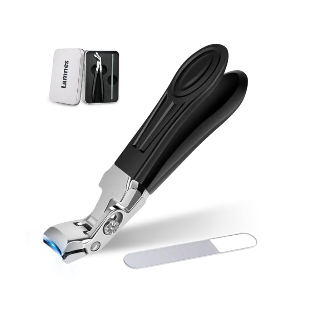 Nail Clippers Set with Wide Jaw Opening for Thick Nails, Stainless Steel Toenail and Fingernail Trimmer