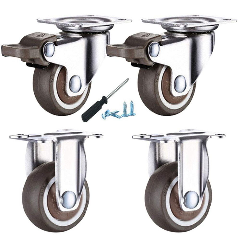 Caster Wheels Set Of 4, 1.25 Inch Noise Office Chair Casters, Universal Fit, Easy Install 9113335850996