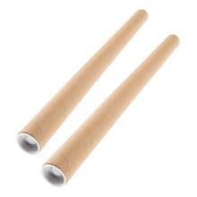 2pcs Kraft Cardboard Mailing Tubes with Secure Caps, Reinforced Poster Storage for Art Prints and Documents