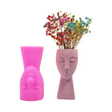 Silicone Flower Pot Mold for DIY Concrete Planter, Artistic Texture, Easy Demolding, Reusable Craft