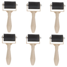 6pcs Printmaking Brayer Set Ergonomic Ink Roller with Comfortable Grip for Art and Craft Projects