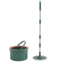 Spin Mop with Bucket for Wet and Dry Cleaning, Adjustable Handle, Absorbent Detachable Head