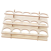Paint Storage Rack Wooden Organizer with 15 Holes for Paint Bottles and Pigments Compact Desk Holder