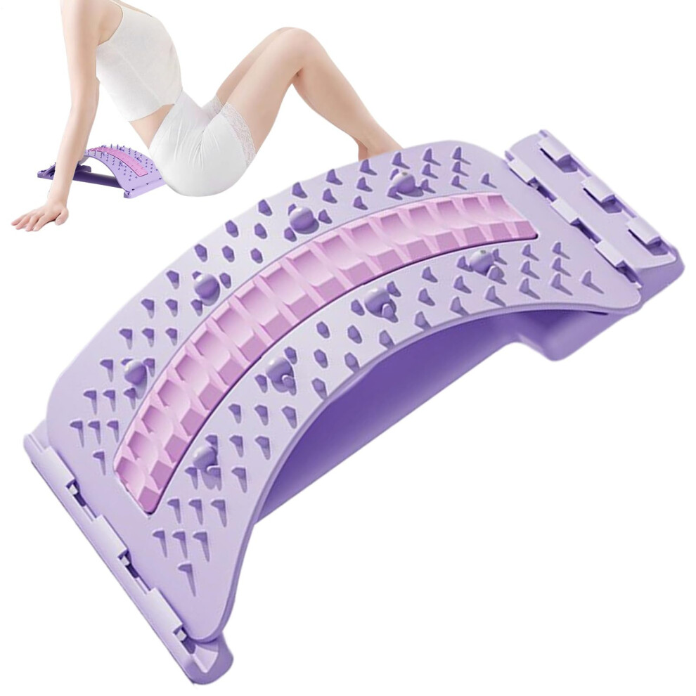 Adjustable Back Stretcher with Magnetic Lumbar Support for Lower Back Pain Relief and Spine Alignment