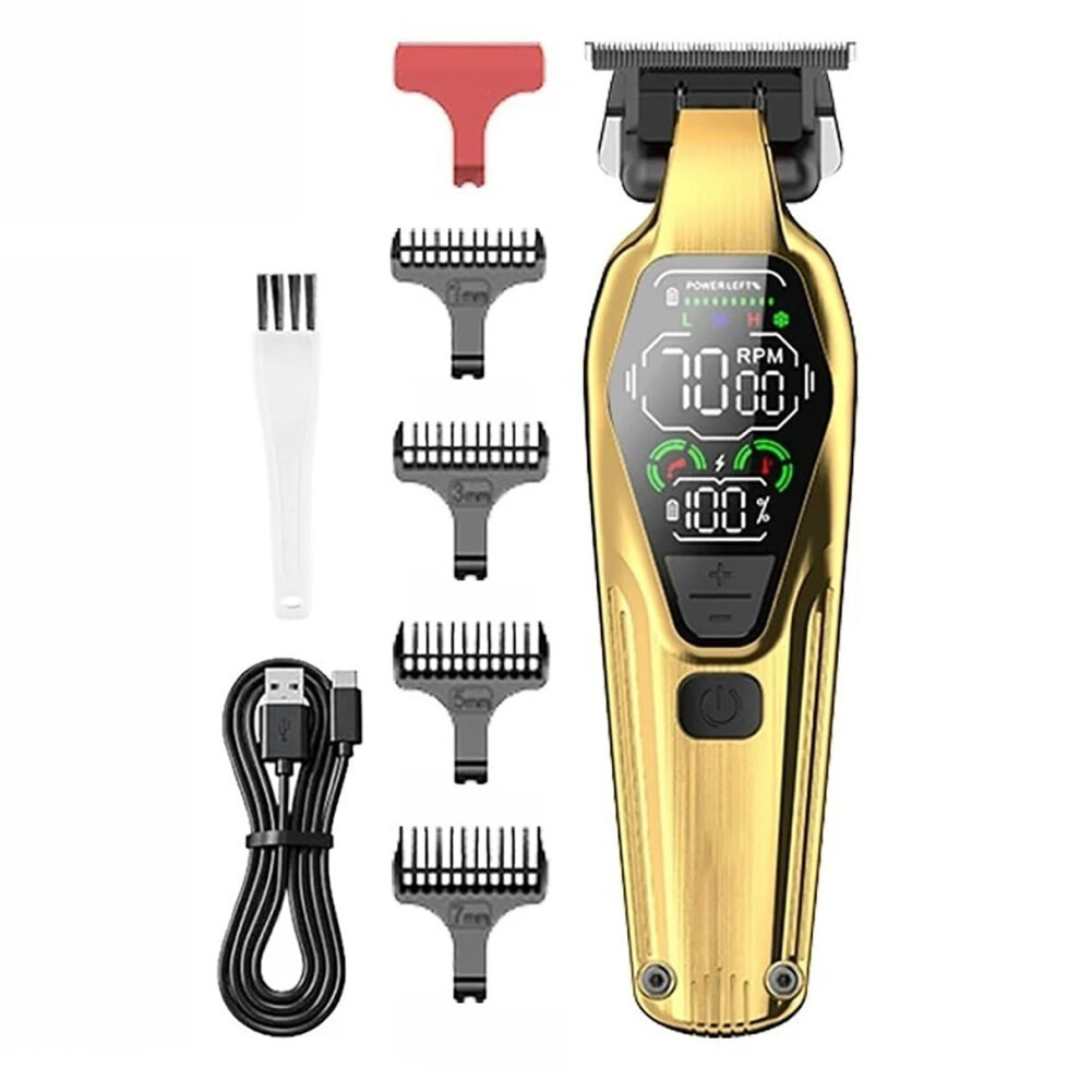 Professional Rechargeable Hair Clipper for Men with Low Noise Cordless Use and Adjustable Blades