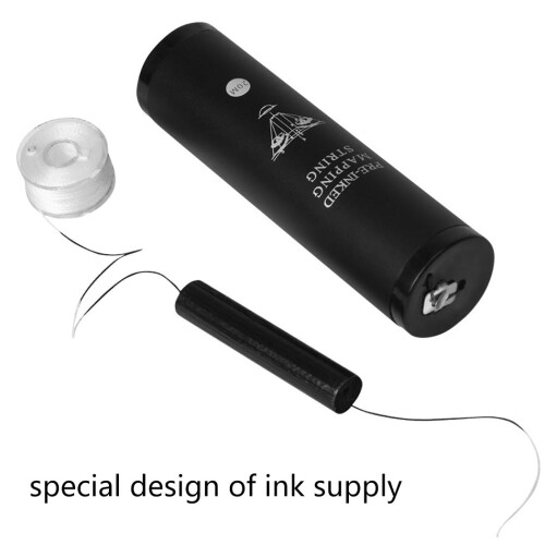 PreInked Eyebrow Mapping String with BuiltIn Cutter, 2 Bottles Black Ink Thread for Microblading 2