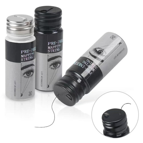 Brow Mapping String 100ft PreInked Waterproof SmudgeProof with Cutter, Allergen Black
