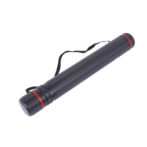 Poster Tube with Adjustable Telescoping Length for Artwork and Documents, ImpactResistant Black