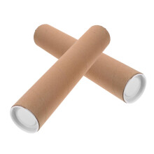 Kraft Paper Mailing Tubes with Secure PushOn Caps for Posters, Art, and Document Protection, 2pcs