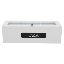 3Pcs White Wooden Tea Storage Chest Organizer for Tea Bags and Coffee