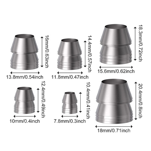 54Pcs Handle Wedges Silver Metal Taper Wedges for Tools 1