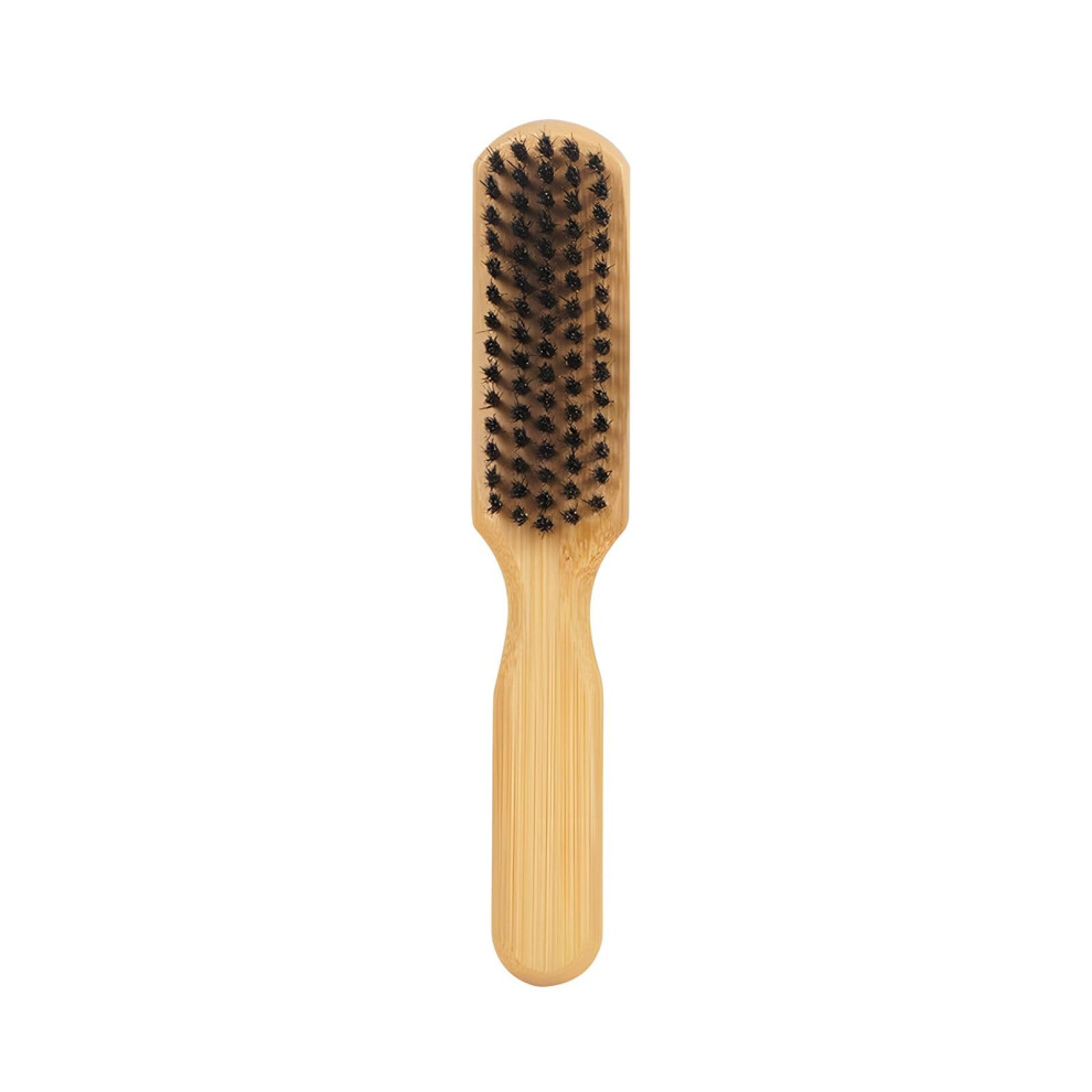 Boar Bristle Slick Back Hair Brush with Bamboo Handle for Frizz Control and Natural Shine on All Hair Types