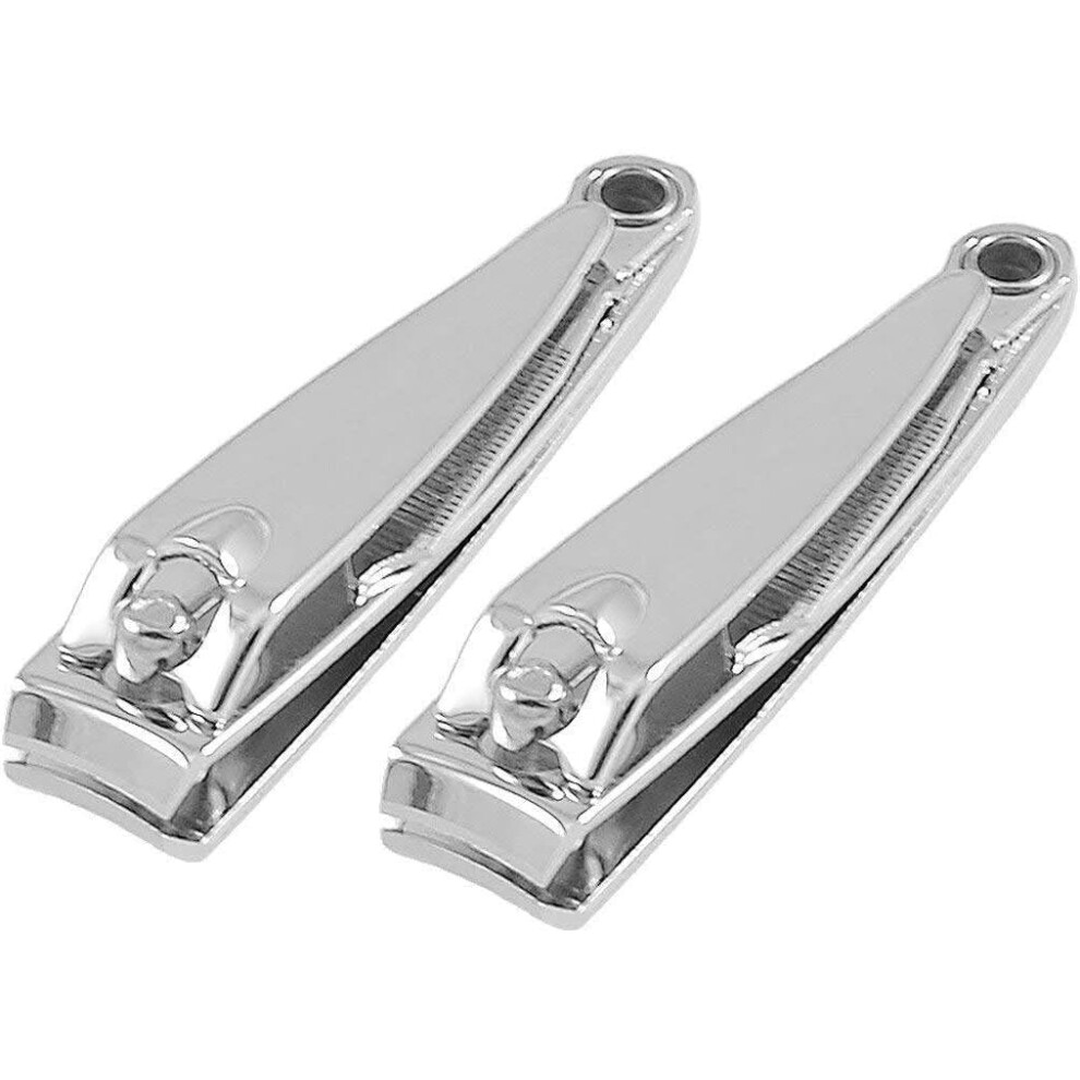 2Pcs Stainless Steel Nail Clippers Set with Ergonomic Grip for Fingernails and Toenails