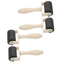 Printmaking Roller Set 4pcs Rubber Brayer with Smooth Rolling Grip for Crafts and Art Projects