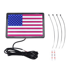 LED-tilhengerfesteplugg USA-flagg Helmetall Værbestandig Rustfritt Stål Preget Emblem Universal Passform Enkel Montering Slitesterkt