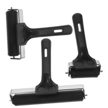 3pcs Printmaking Brayer Set Professional Rubber Ink Rollers for Stamping Crafting Art Projects with Ergonomic Handles