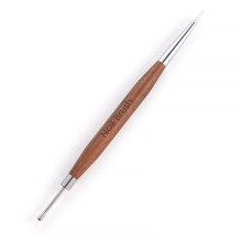 Dual Ended Nail Art Brush and Pen with Precision Silicone Tip and Metal for Gel Polish Shaping