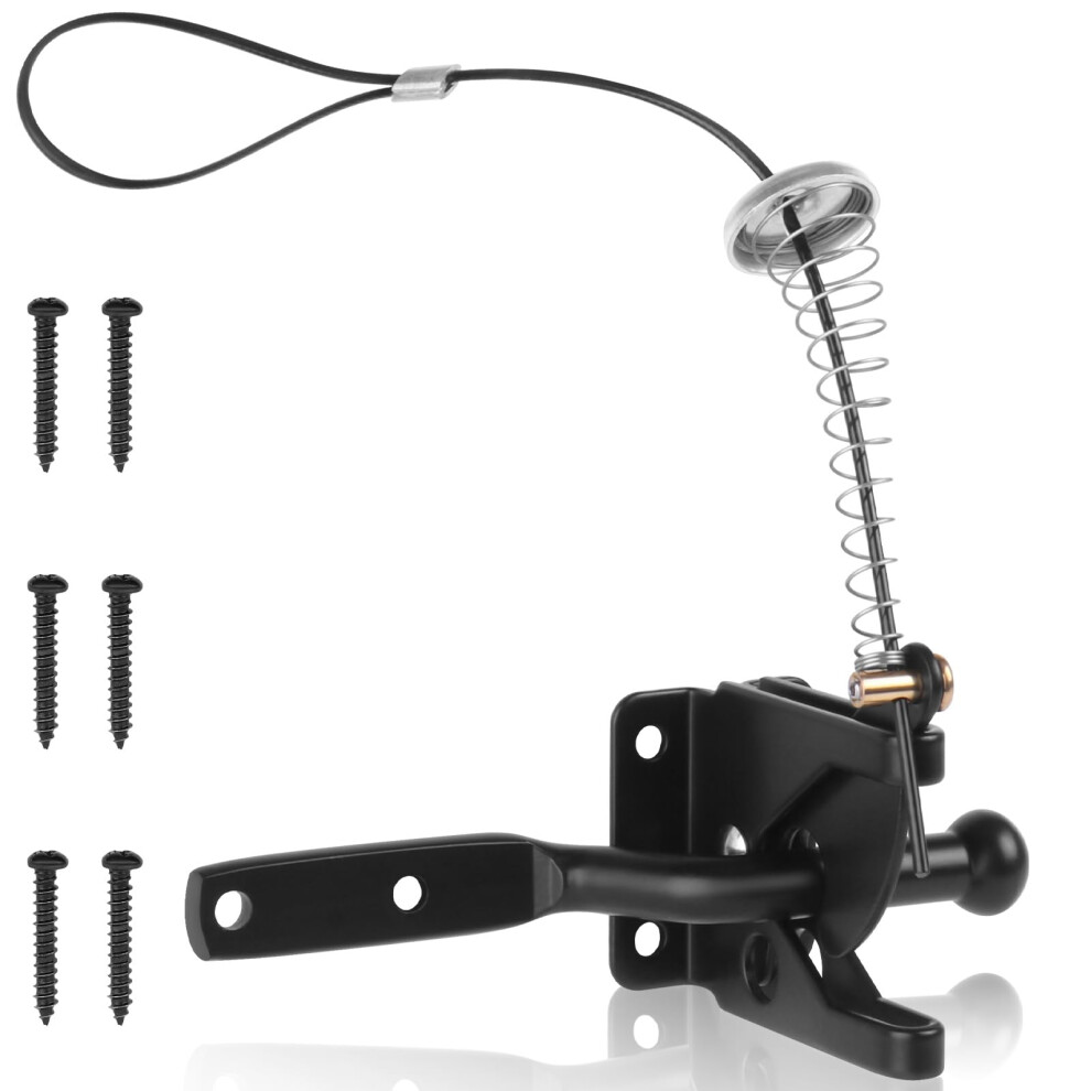 Self Locking Heavy Duty Gate Latch With Cable Pull For Wooden And Vinyl Fence Outdoor Use 9169991811468
