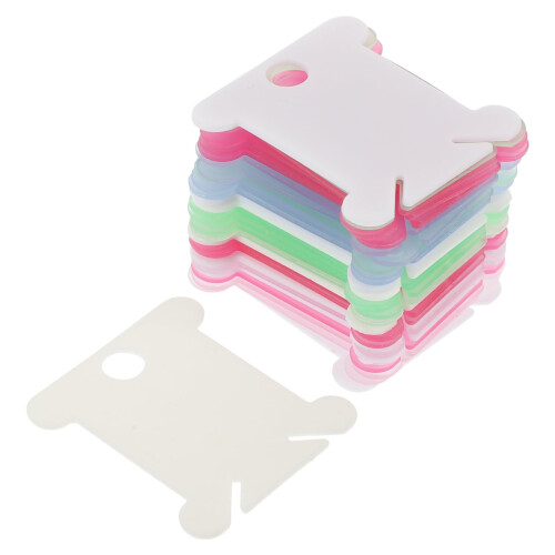 200 Pack Plastic Embroidery Floss Bobbins for Cross Stitch Thread Organizer Cards, Tangle Storage