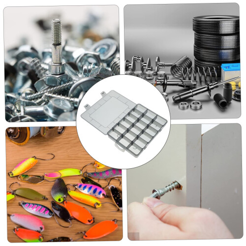 Plastic Storage Box Toolbox Organizer for Screws Nuts Hardware Parts with Quick Access Compartments 2