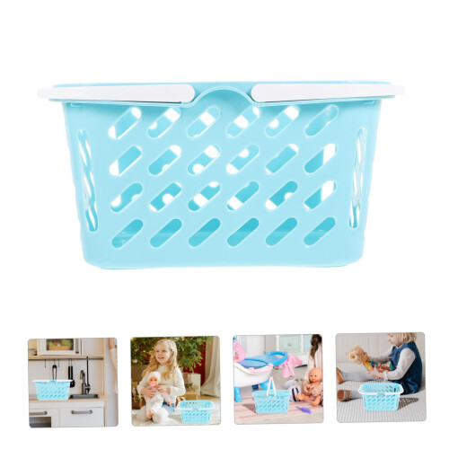 Storage Basket with Handles, Stackable SpaceSaving Organizer for Bathroom, Playroom, College 2