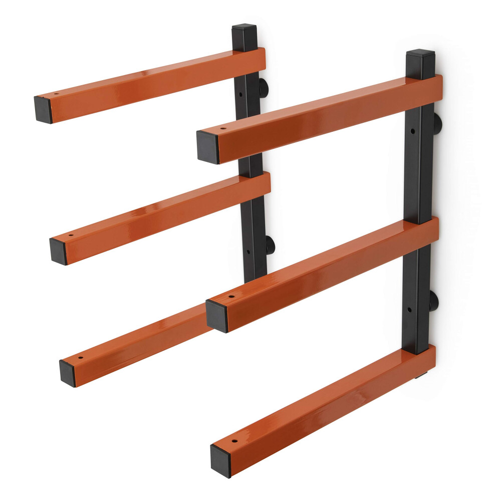 3 Tier Wall Mounted Lumber Storage Rack, Durable Metal Wood Organizer For Garage And Outdoor Use 9113335852334