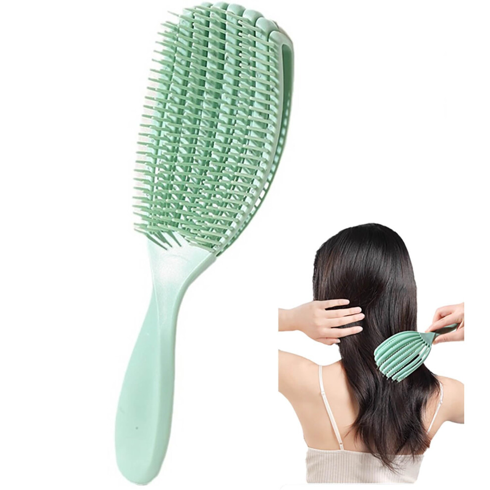 Scalp Massage Brush with 360 Flexible Detangling Comb for Curly Hair, Ergonomic Wet and Dry Use