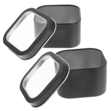 Tin Cans for Candle Making, Durable Metal Storage Tins with Lids, Black Tinplate Boxes for Gifts