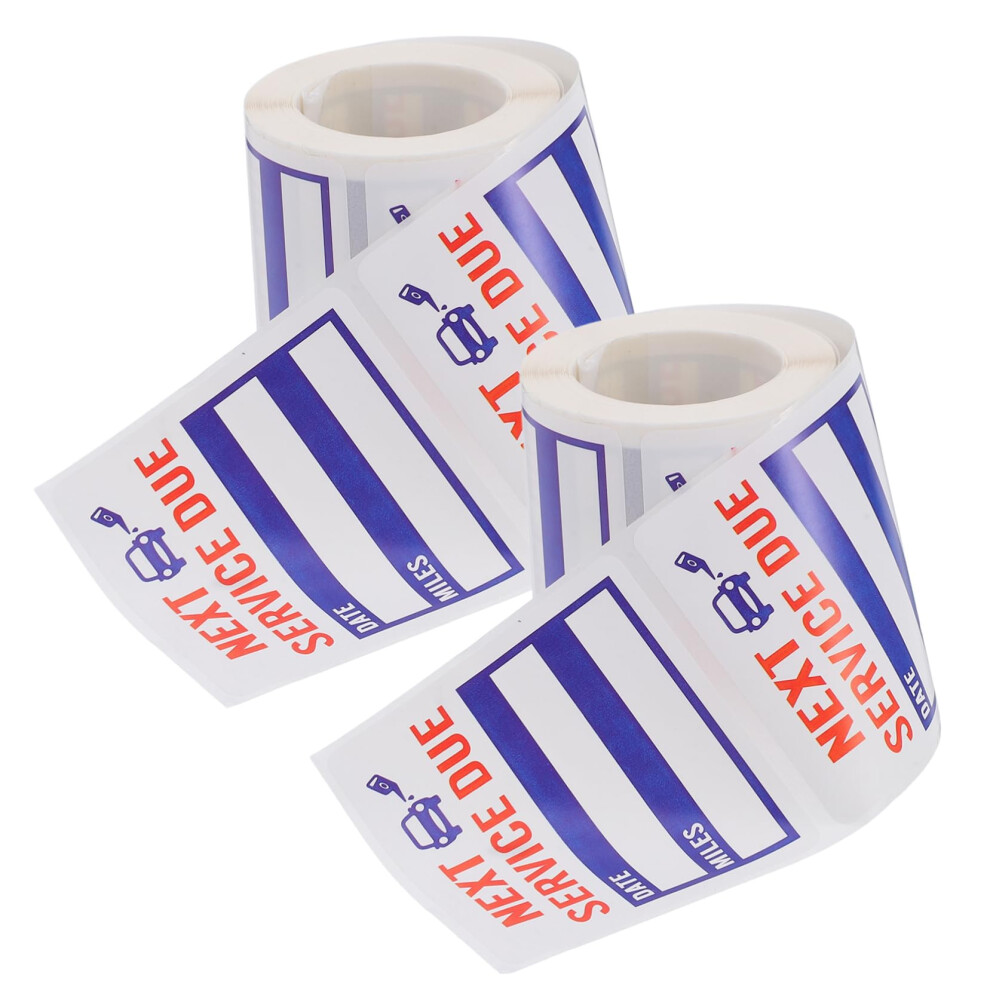 Oil Change Sticker Rolls With Easy Application, Waterproof Service Reminder Labels For Windshield Blue 9169991741963