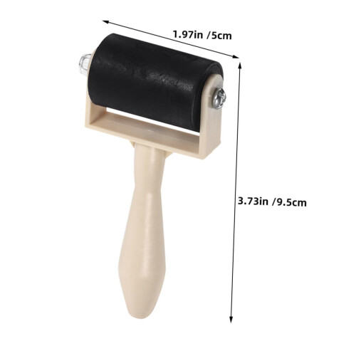 Printmaking Roller Set with Rubber Brayer for Smooth Ink Application Stamping Embossing Block Printing 1