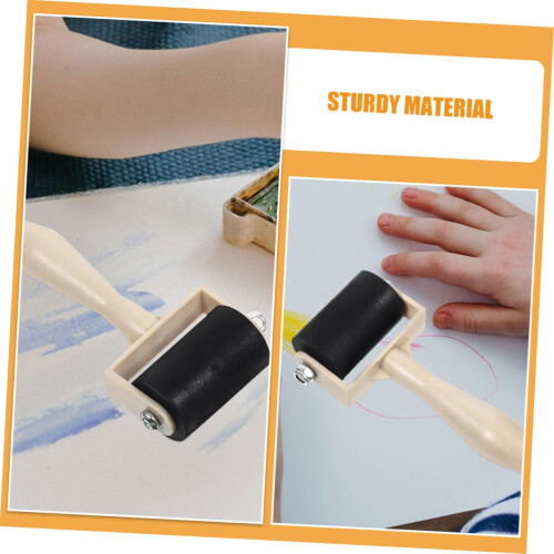 Printmaking Roller Set with Rubber Brayer for Smooth Ink Application Stamping Embossing Block Printing 2